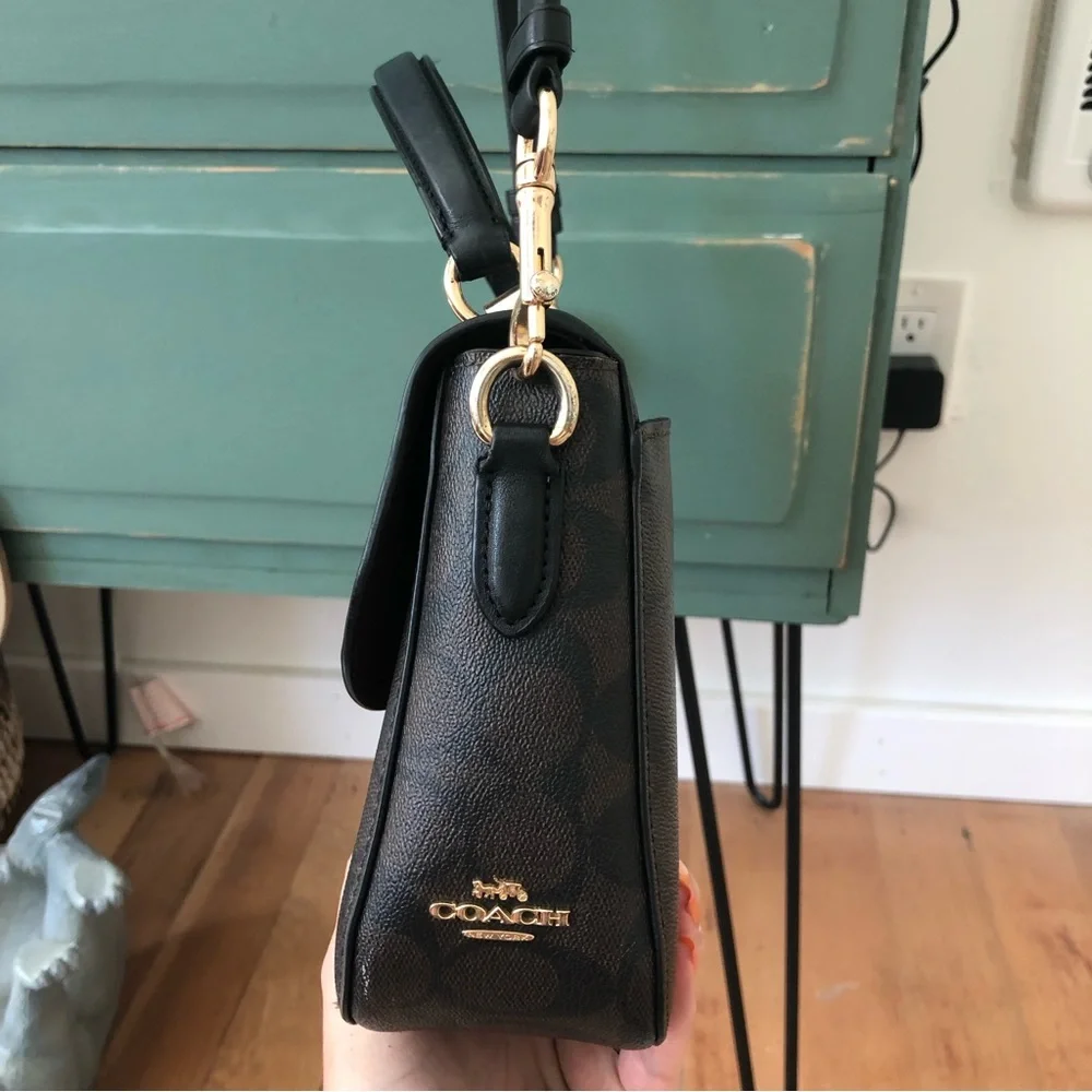 COACH MARLI BROWN MONOGRAMMED CROSSBODY -READ -AS IS